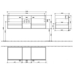 Тумба под раковину 9866N1BM VILLEROY&BOCH Central Line, 1250 x 430 x 450 мм
