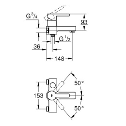 GROHE Lineare 33849000 Смеситель для ванны