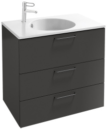 Тумба под раковину Jacob Delafon Odeon Rive Gauche 70 см, EB2531-RX-N14, цвет серый антрацит, ручки 