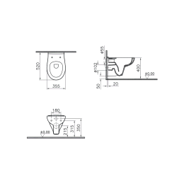 Унитаз подвесной Vitra S20 (7741B003-0075) белый