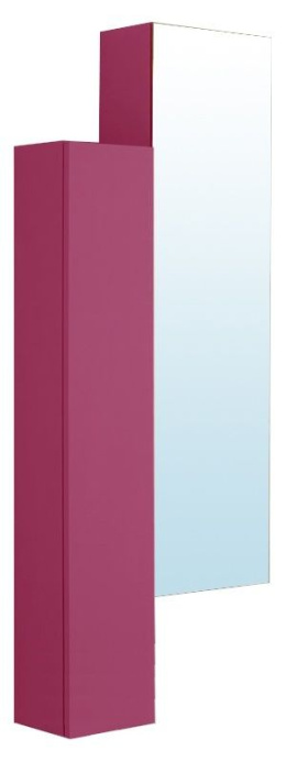 Фото Пенал двойной Jacob Delafon Pacific 40 см, EB783-R3, подвесной, малиновый лак/зеркало