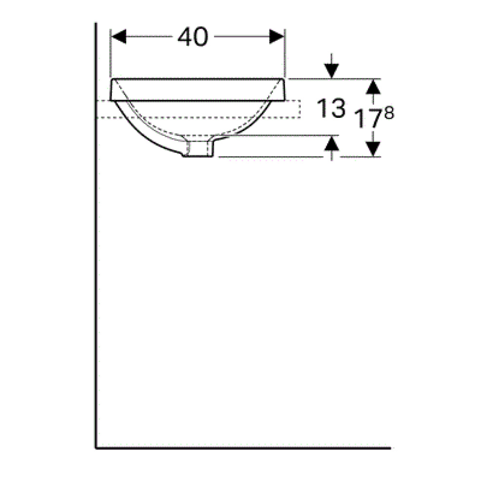 Фото Geberit Variform 500.738.01.2 Раковина, встраиваемая сверху, накладная