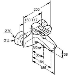 Фото Смеситель для ванны Kludi MX (334450562)