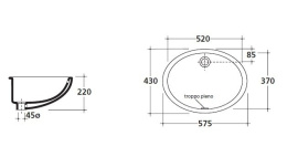 Фото Раковина встраиваемая 57 см Galassia Denise (6002)