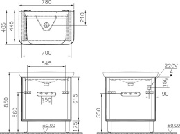 Фото Тумба с раковиной Vitra Sento (60824) белый