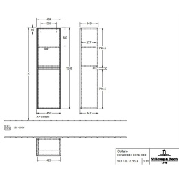 Villeroy Boch Collaro C03400E8 Шкаф пенал для ванной комнаты, петли слева (White Wood)