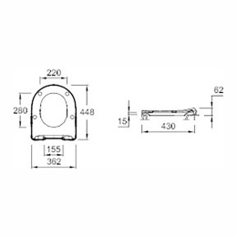 Тонкая крышка-сиденье Jacob Delafon Odeon Rive Gauche E24889-00 с микролифтом и функцией быстрого сн