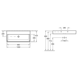 Раковина 5133A6R2 VILLEROY&BOCH Memento, 1000х470 мм