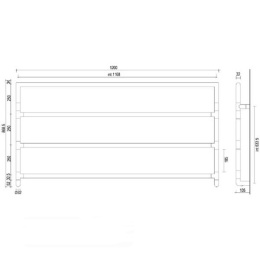 Полотенцесушитель электрический Margaroli Sereno (Серено) 5-530/4 AQ BOX с аркой 5-530/4AQCRN