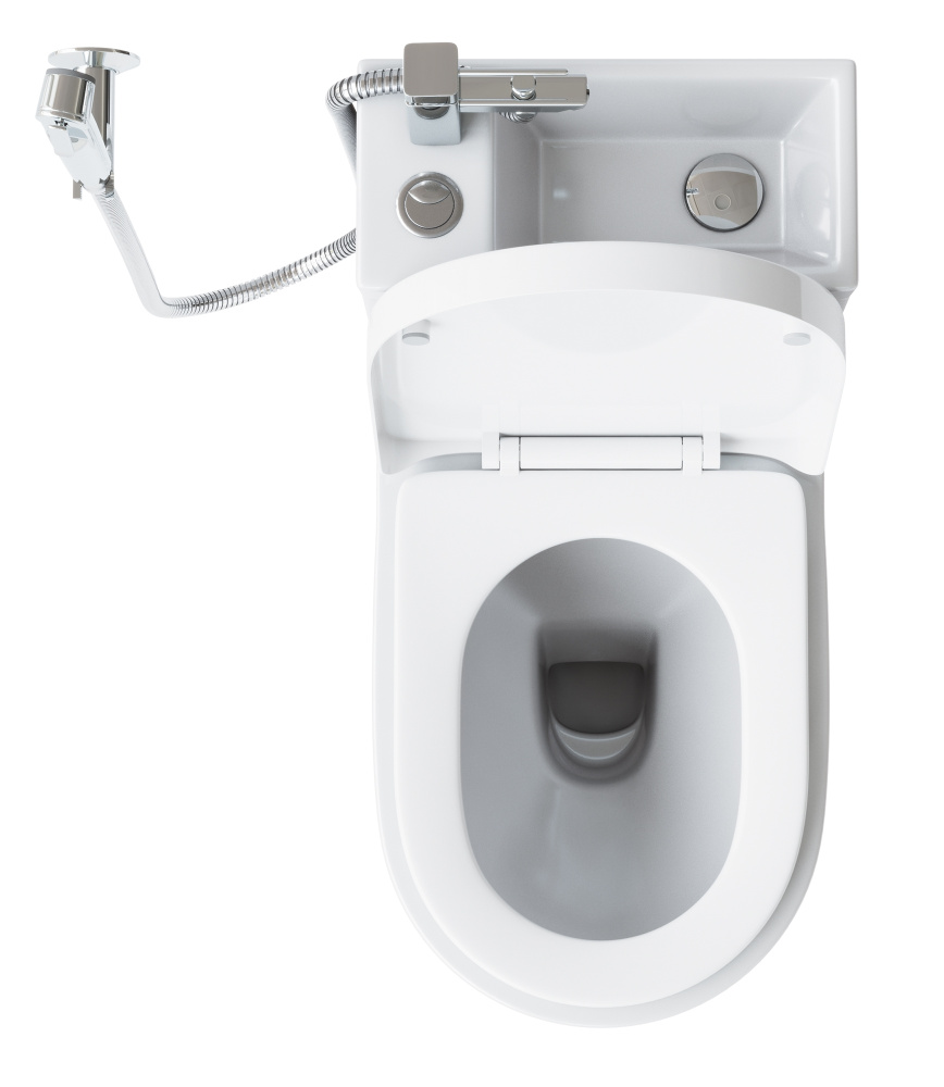 Напольный унитаз Laguraty 8074 крышка микролифт, с функцией биде и смесителем P1409