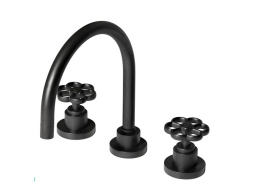 Фото Смеситель для раковины Mamoli Hipster 45180000005K на 3 отв.с донным клапаном, Matt black