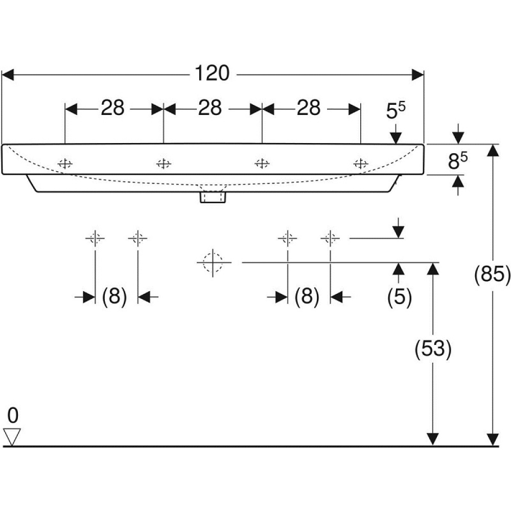Раковина подвесная Geberit Smyle Square 500.253.01.1