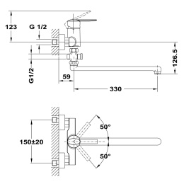 Фото Teka Ares 231290250 Смеситель для ванны