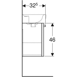 Тумба под раковину Geberit Renova Plan 879340000, 39 см, цвет белый глянцевый