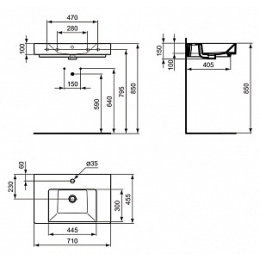 Раковина Ideal Standard Strada K078701, 70см, белый