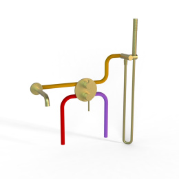 Фото Комплект на 2 потребителя Paini Cox 78PJSET26911BATH золото