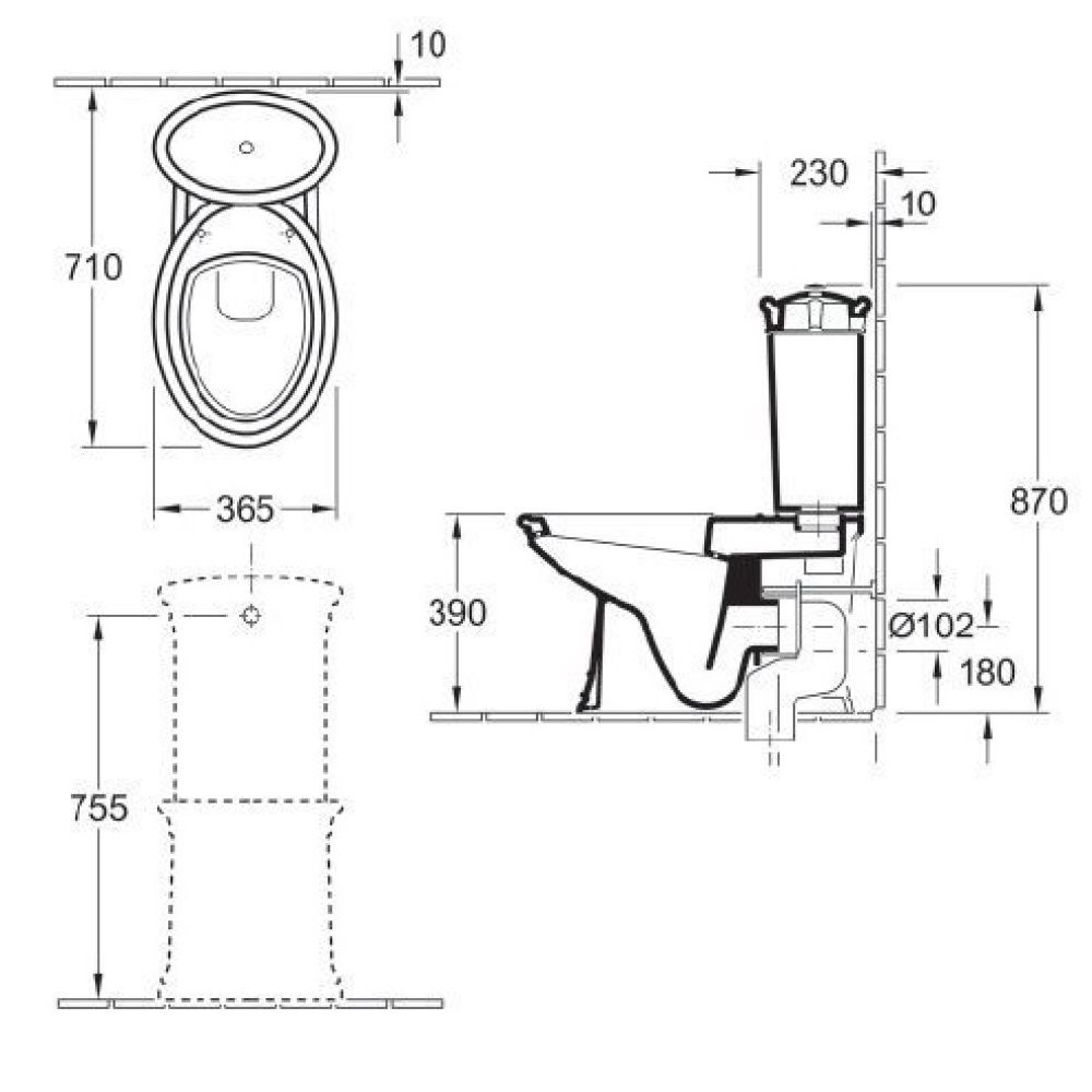 Унитаз напольный Villeroy&Boch 769510R1 36х70 см
