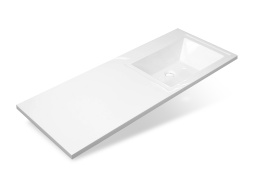 Фото Раковина Эстет Даллас 120 R ФР-00001528 над стиральной машиной Белая