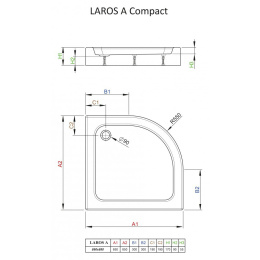 Акриловый поддон для душа Radaway Laros A Compact 85x85x17 белый SLA8585-01