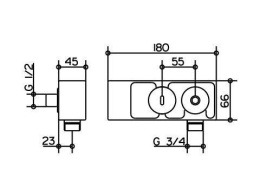 Подсоединение для шланга Keuco MeTime_spa (59993010000) хром