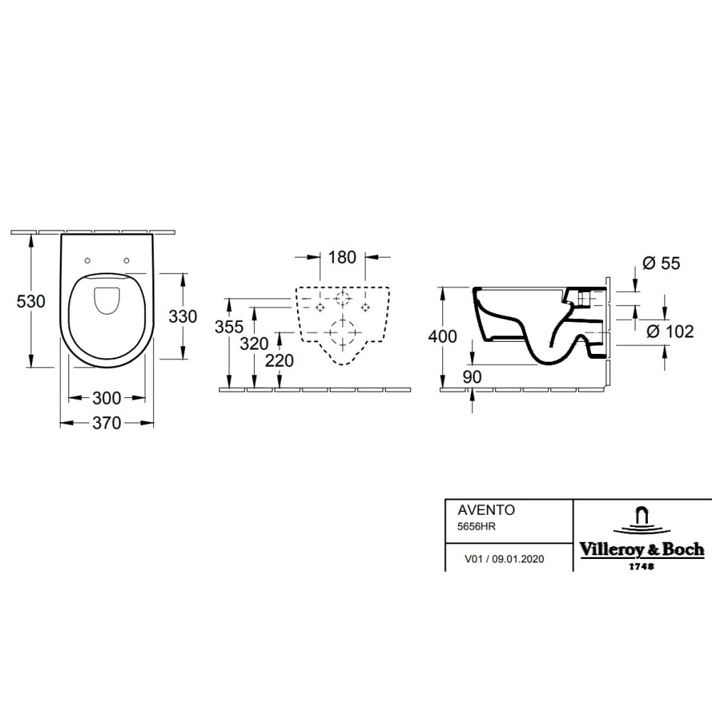 Villeroy Boch Avento 5656HRRW Подвесной унитаз в комплекте с сиденьем и крышкой ceramicplus (белый к
