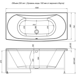 Фронтальная панель для ванны Aquanet Izabella 160 черная