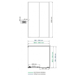 Душевой уголок WasserKRAFT Dill 61S22, прямоугольный, 100 х 90 см