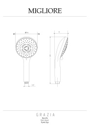 Фото Migliore Grazia 29693 Ручной душ, 3-х позиционный, антикальций, пластик, бронза