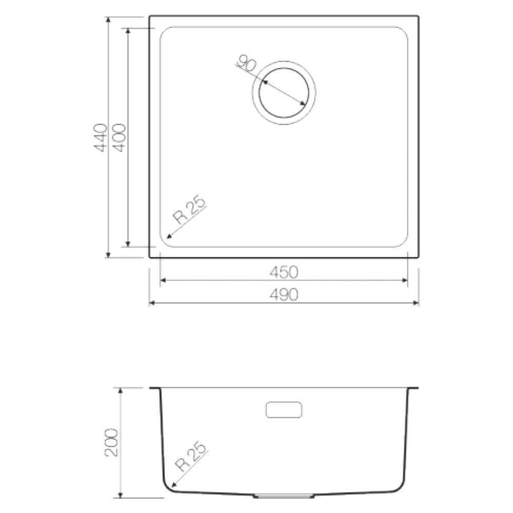 Кухонная мойка Omoikiri Tadzava 49-U (4993076) вороненая сталь
