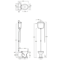 Фото Напольный унитаз Simas Londra LO 911 c высокой трубой, цвет хром