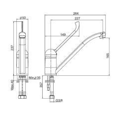 Локтевой смеситель для кухни F3207N/LCCR FIMA Carlo Frattini Kitchen