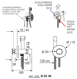 Фото Гигиенический комплект встраиваемый Remer RR N65W