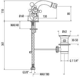 Фото Смеситель для биде 1237012C0cr Vivaldi GATTONI
