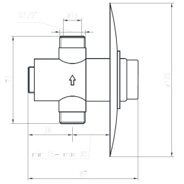 Фото Порционный нажимной механизм IDRAL 08125 слив для писсуара, душа