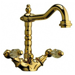 Смесители для раковины Смеситель для раковины Webert Alexandra AL700302 Золото/кристаллы Swarovski