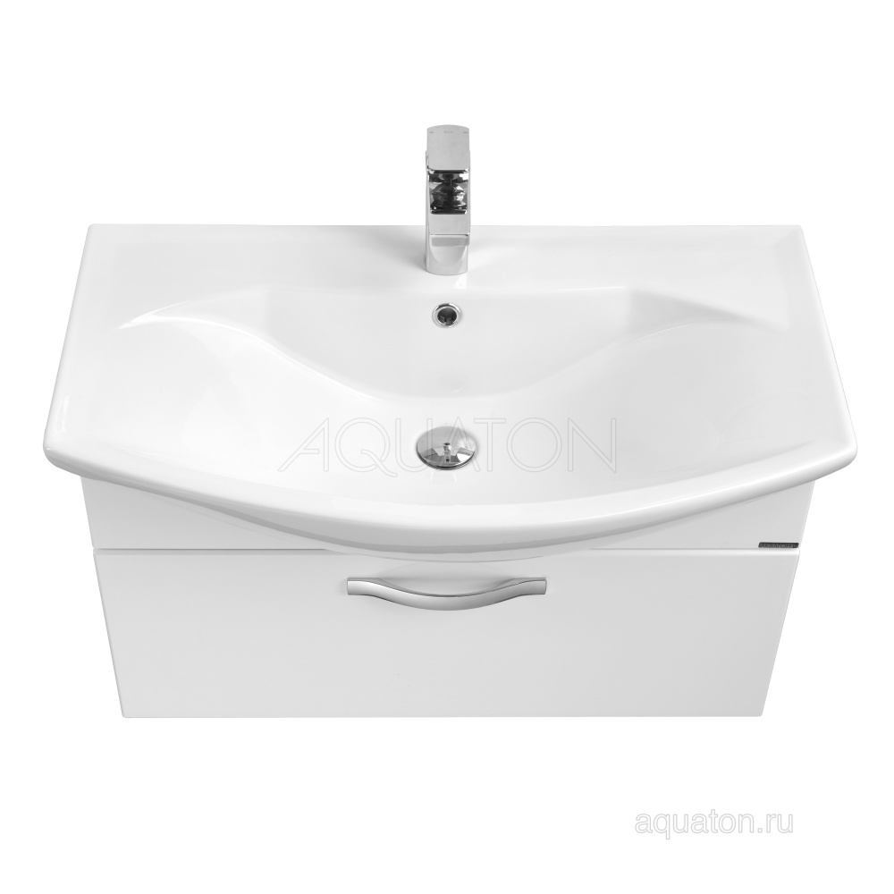 Фото Тумба под раковину Aquaton Ария 80 подвесная белый 1A141701AA010