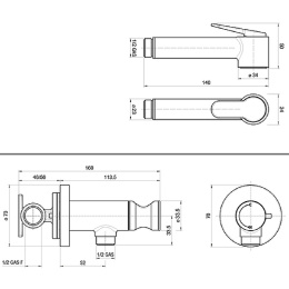 Фото Гигиенический душ Bossini Paloma Brass E37005B.095 Никель полированный