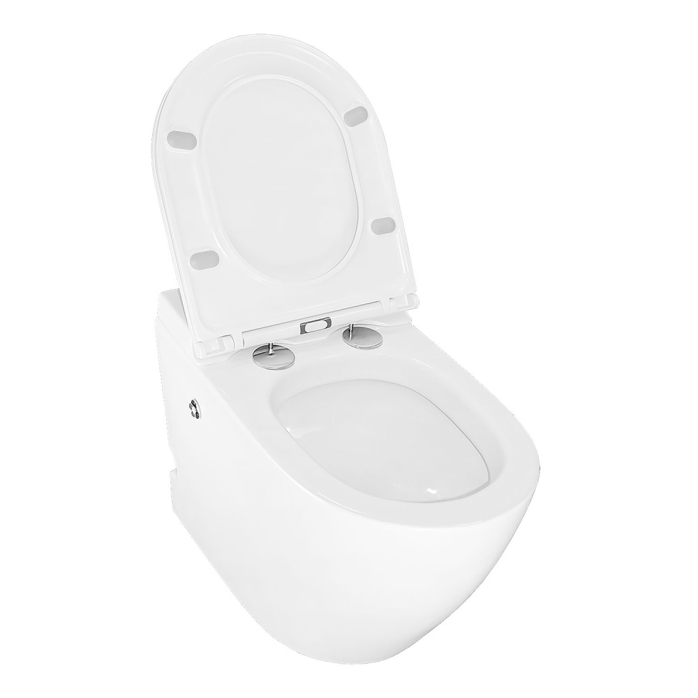 Унитаз напольный Azario (AZ-102) импульсный, безбачковый, Белый