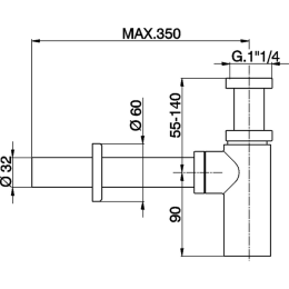 Сифон для раковины Cisal ZA0040422A, серый