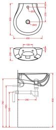 Рукомойник 45 см ArtCeram Blend (L3130) белый