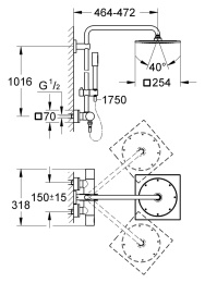 Фото Душевая система с термостатом Grohe Rainshower (27569000) хром