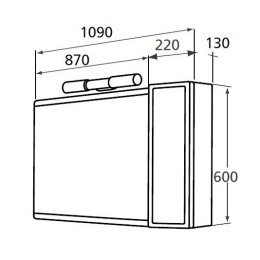 Ideal Standard Motion W5504CT зеркало для ванной 110 см, цвет венге