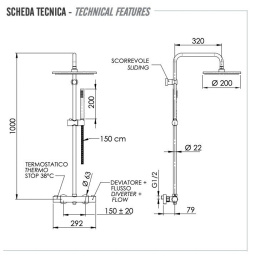 Душевая система Remer Elegance (EQ32X7MMM30CFP) черный брашированный хром