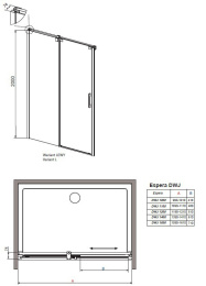 Душевое ограждение Radaway Espera DWJ 140 Профиль хром стекло прозрачное L 380114-01L