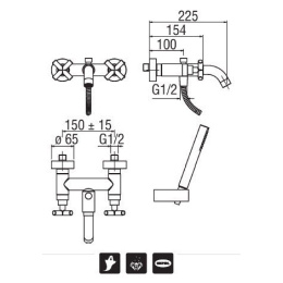 NOBILI Spring SP57001CR Смеситель для ванны (хром)