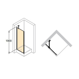 Боковая стенка для распашной двери Huppe Aura Elegance 400604.092.321, 90 х 190 см