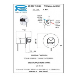 Смеситель для душа Remer RR X30L NO чёрный матовый