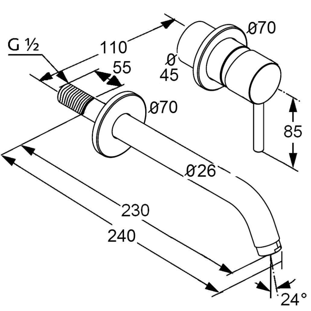 Смеситель для раковины Kludi Bozz (382450576) хром