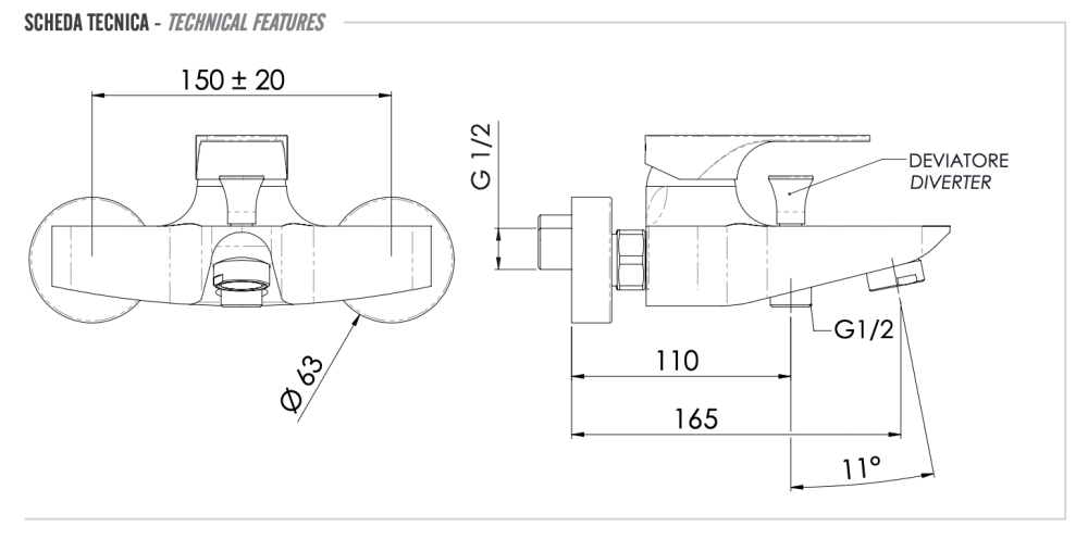 Фото Смеситель для ванны Remer Class Line L05