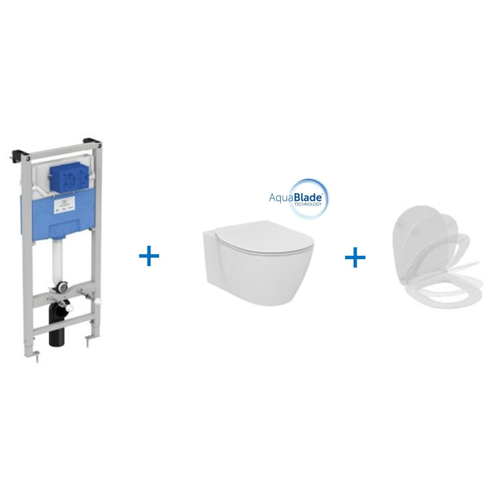 Инсталляция Ideal Standard ProSys E211601 с унитазом Connect AquaBlade E047901, сиденье микролифт, к
